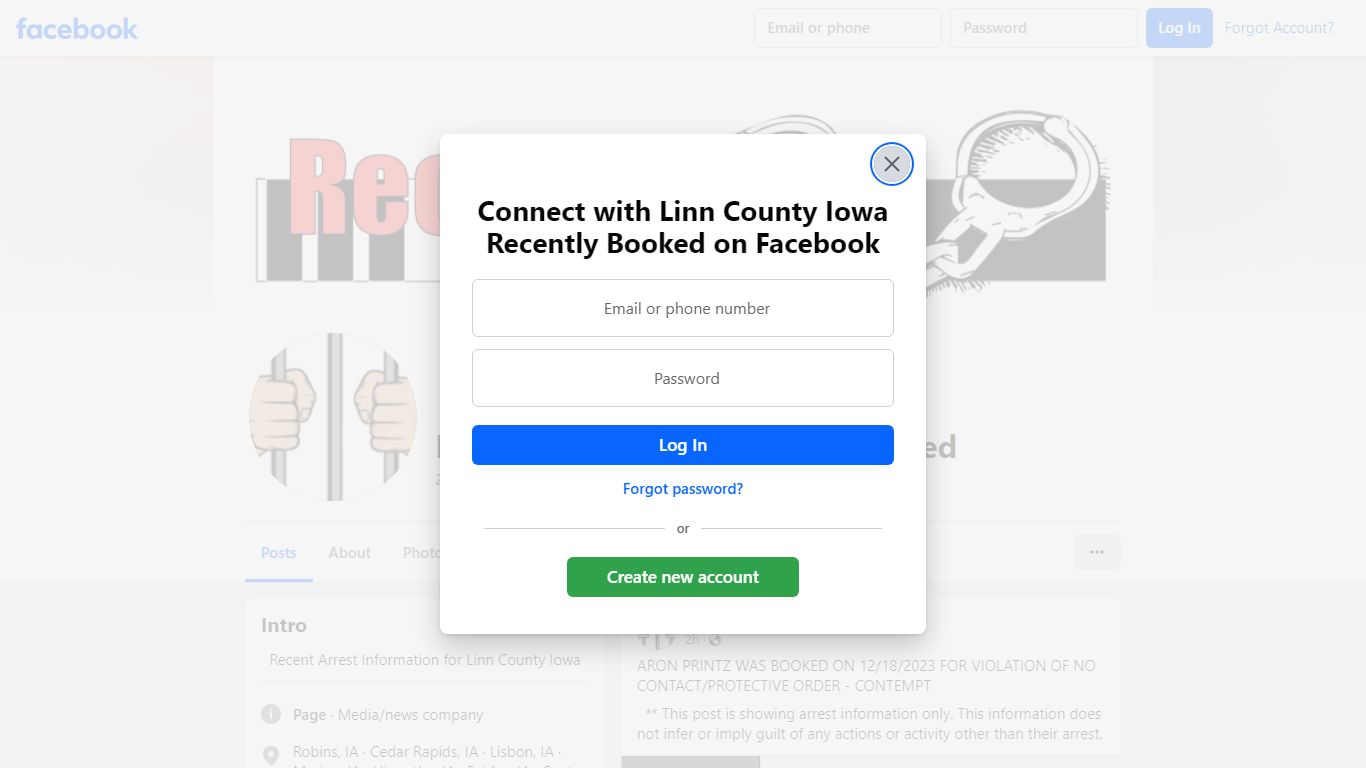 Linn County Iowa Recently Booked - Facebook